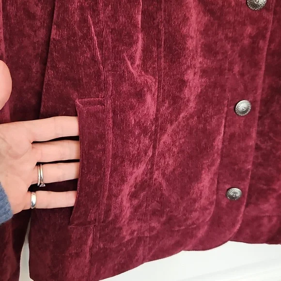Merlot Corduroy Shacket | Vintage Americana Barn Chore Jacket| Sz. L - Picture 7 of 11